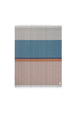 a-rectangular-woven-throw-blanket-with-fringe-on-the-top-and-bottom-edges-featuring-a-striped-pattern-of-light-gray-muted-blue-and-dusty-pink-with-thin-dark-accent-lines-shown-on-a-plain-white-background